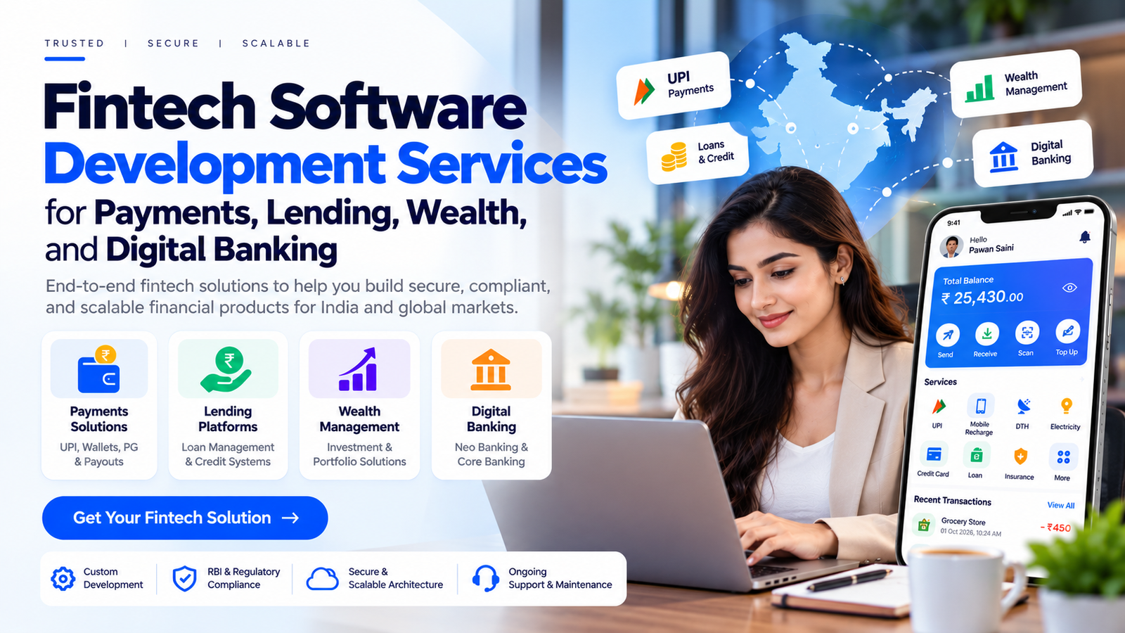 Fintech Software Development Services for Payments, Lending, Wealth, and Digital Banking