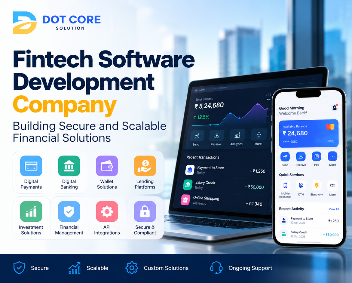 Fintech software development company building secure and scalable financial solutions