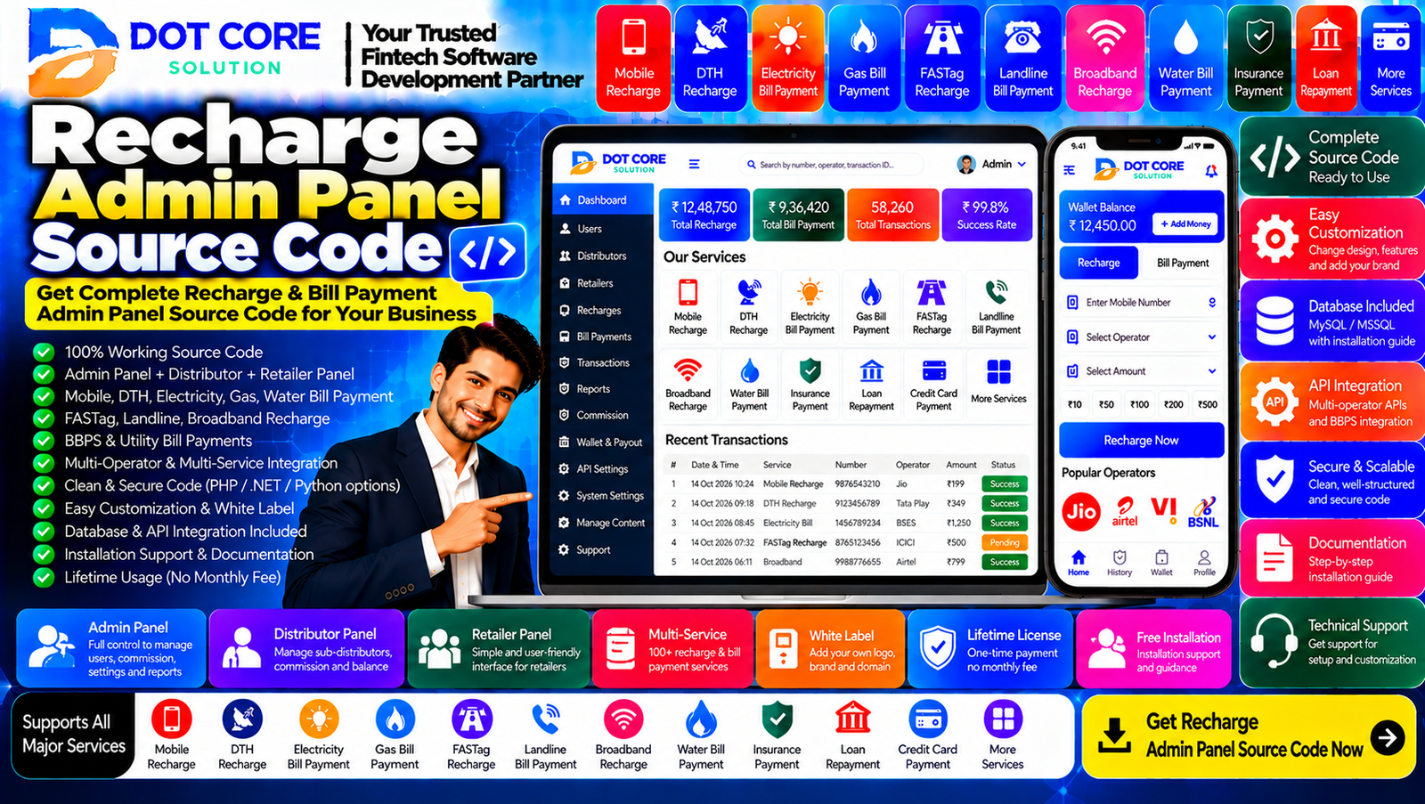 recharge admin panel source code