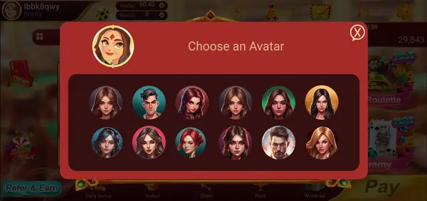 Game screen design