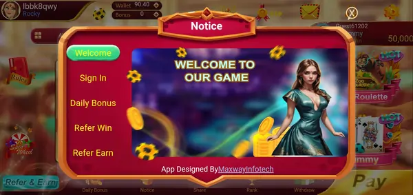 Game screen design