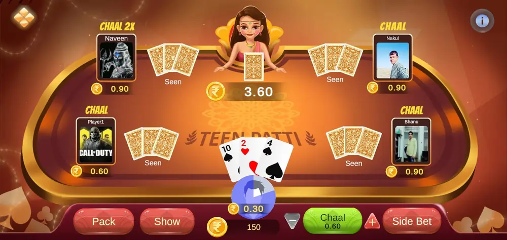 Teen Patti table
